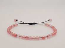 Load image into Gallery viewer, Strawberry Quartz Bracelet, Handmade Semi Precious Gemstone 4mm