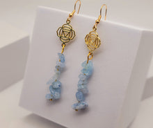 Load image into Gallery viewer, Handmade Blue Chalcedony Natural Drop Earrings , Crystal Earrings