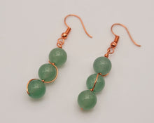 Load image into Gallery viewer, Handmade Green aventurine Natural Drop Earrings , Stone Earrings