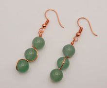Load image into Gallery viewer, Handmade Green aventurine Natural Drop Earrings , Stone Earrings