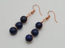 Load image into Gallery viewer, Handmade Lapis Lazuli Natural Drop Earrings , Stone Earrings