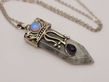 Load image into Gallery viewer, Natural Handmade Crystal Necklace Labradorite With Opal & Amethyst Reiki