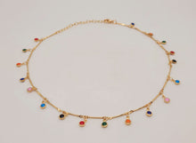 Load image into Gallery viewer, Colorful Necklace - Trendy Choker necklace Gold tone - Gift for her Minimalist