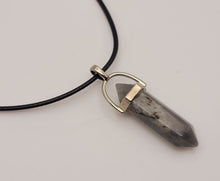 Load image into Gallery viewer, Labradorite Point Necklace Genuine Handmade Leather Necklace