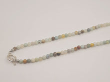 Load image into Gallery viewer, Amazonite Choker Necklace Silver tone Gorgeous Choker 4mm Beads