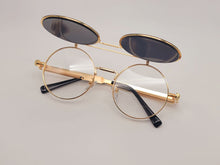 Load image into Gallery viewer, Steampunk Goggles Glasses Round Sunglasses Emo Retro Vintage