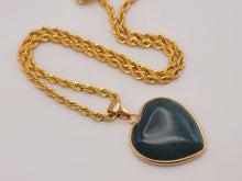 Load image into Gallery viewer, Crystal Choker Necklace Gold Tone Wrapped Indian Agate Healing Crystal Heart