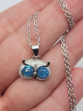 Load image into Gallery viewer, Cute Owl Silver Tone Necklace, Dainty Necklace, Bridesmaid Gift