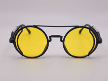 Load image into Gallery viewer, Steampunk Goggles Glasses Round Sunglasses Emo Retro Vintage Yellow