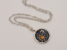 Load image into Gallery viewer, Sun and Moon necklace, 18mm gold plated pewter charm, Necklace