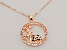 Load image into Gallery viewer, Panda trendy necklace- Handmade necklace Rose Gold Tone