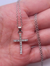 Load image into Gallery viewer, Dainty Necklace - Cross Necklace Handmade Gold Tone necklace & silver tone
