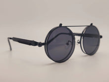 Load image into Gallery viewer, Steampunk Goggles Glasses Round Sunglasses Emo Retro Vintage Black