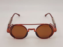 Load image into Gallery viewer, Steampunk Goggles Glasses Round Sunglasses Emo Retro Vintage Brown