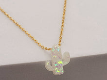 Load image into Gallery viewer, Cactus necklace, Opal cactus necklace, Cactus jewelry, Southwestern jewelry