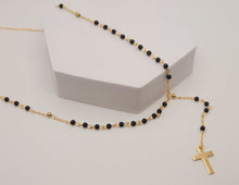 Load image into Gallery viewer, Rosary Necklace, Gold Rosary Necklaces ,Catholic Jewelry Plain Cross