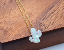 Load image into Gallery viewer, Cactus necklace, Opal cactus necklace, Cactus jewelry, Southwestern jewelry