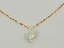 Load image into Gallery viewer, Cactus necklace, Opal cactus necklace, Cactus jewelry, Southwestern jewelry