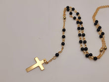 Load image into Gallery viewer, Rosary Necklace, Gold Rosary Necklaces ,Catholic Jewelry Plain Cross