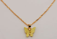 Load image into Gallery viewer, Yellow Butterfly Necklace - Trendy Butterfly necklace Silver tone