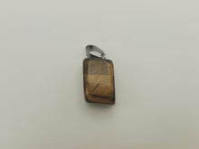 Load image into Gallery viewer, Crystal Necklace Silver Tone Irregular Shaped Tiger's Eye Healing Crystal