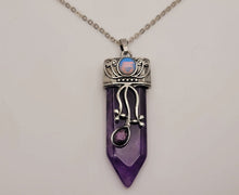 Load image into Gallery viewer, Natural Amethyst Point pendant necklace, natural Amethyst stone