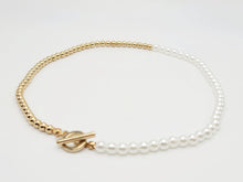 Load image into Gallery viewer, Pearl Choker Necklace - Trendy Pearl necklace Gold tone