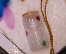 Load image into Gallery viewer, Cute Flower Beer Can Glass |Floral Beer Can Glass |Aesthetic Coffee Glass| 16 oz