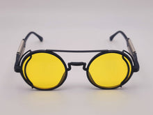 Load image into Gallery viewer, Steampunk Goggles Glasses Round Sunglasses Emo Retro Vintage Yellow