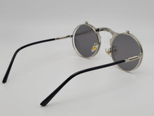 Load image into Gallery viewer, Steampunk Goggles Glasses Round Sunglasses Emo Retro Vintage Flip Up Silver