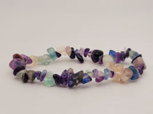 Load image into Gallery viewer, Fluorite Chip Bracelet Handmade Genuine Crystal Stretch Bracelet