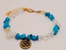 Load image into Gallery viewer, Turquoise, Moonstone & Citrine Crystal Chip Anklet