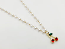 Load image into Gallery viewer, Pearl cherry Choker Necklace - Trendy Pearl necklace Gold tone