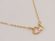 Load image into Gallery viewer, Minimalist Heart necklace simple necklace, dainty Golden necklace, Double Heart