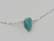 Load image into Gallery viewer, Silver tone Amazonite Small Raw Crystal Necklace - Minimalist Gifts, Summer Jewelry
