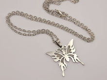 Load image into Gallery viewer, Butterfly Necklace - Trendy Butterfly necklace Silver tone Glow in the Dark