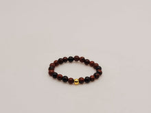 Load image into Gallery viewer, Midi Rings With Garnet Crystals. 1 Golden bead Stretch Ring