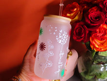 Load image into Gallery viewer, Cute Flower Beer Can Glass |Floral Beer Can Glass |Aesthetic Coffee Glass| 16 oz