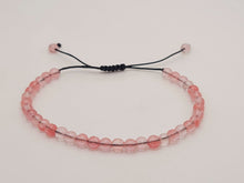Load image into Gallery viewer, Strawberry Quartz Bracelet, Handmade Semi Precious Gemstone 4mm