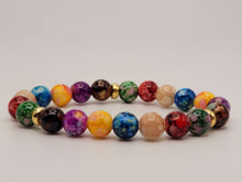 Load image into Gallery viewer, Multi colored 8mm Crystal bracelet for protection, Beautiful gift for her Multi-color