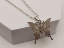 Load image into Gallery viewer, Butterfly Necklace - Trendy Butterfly necklace Silver tone Glow in the Dark
