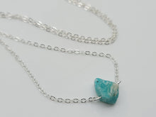 Load image into Gallery viewer, Silver tone Amazonite Small Raw Crystal Necklace - Minimalist Gifts, Summer Jewelry
