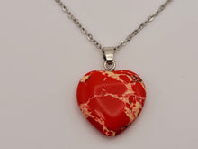 Load image into Gallery viewer, Natural Handmade Crystal Necklace Silver Tone Heart Turquoise Healing Crystal