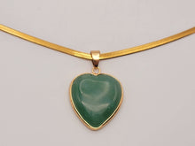 Load image into Gallery viewer, Natural Handmade Crystal Choker Necklace Gold Tone Wrapped Green Aventurine Healing Crystal