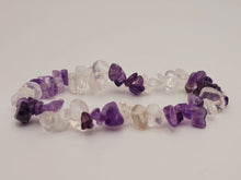 Load image into Gallery viewer, Amethyst & Clear Quartz Healing Bracelet Chip Bracelet Stretch