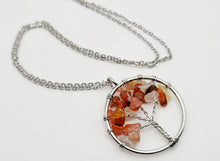 Load image into Gallery viewer, Tree Of Life Carnelian necklace / Tree necklace / Manifestation necklace Carnelian
