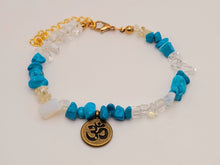 Load image into Gallery viewer, Turquoise, Moonstone & Citrine Crystal Chip Anklet