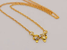 Load image into Gallery viewer, Tiny bow necklace / Golden bow necklace / Bridesmaid necklace / Bridal necklace