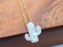 Load image into Gallery viewer, Cactus necklace, Opal cactus necklace, Cactus jewelry, Southwestern jewelry