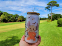 Load image into Gallery viewer, Spooky Glow in dark UV Activated Glow Beer Can Glass |Aesthetic Coffee